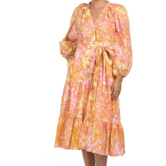 Kobi HALPERIN Jemma Print CORAL MULTI WOMAN Dress SIZE US XL NEW - Picture 1 of 12